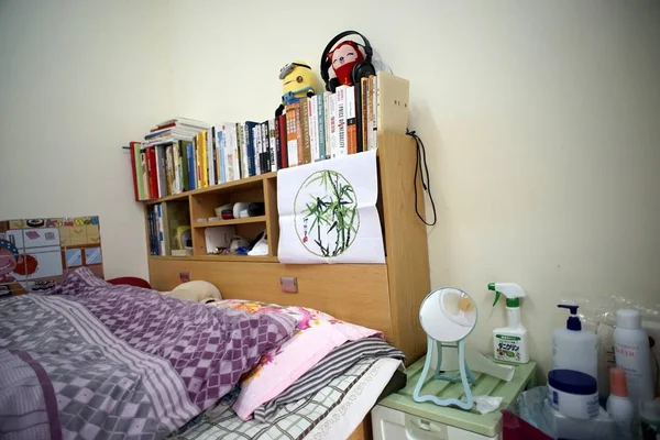 Vista Interior Una Habitación Compartida Estudiantes Casados Universidad Nankai Tianjin — Foto de Stock