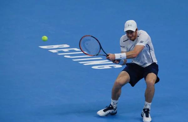 Andy Murray Grã Bretanha Retorna Tiro Para Andrei Kuznetsov Rússia — Fotografia de Stock