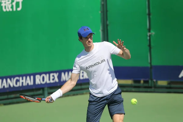 Andy Murray Británie Účastní Tréninku Pro Tenisový Turnaj 2016 Shanghai — Stock fotografie