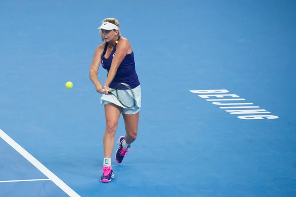 Coco Vandeweghe Dos Estados Unidos Devolve Tiro Para Caroline Wozniacki — Fotografia de Stock