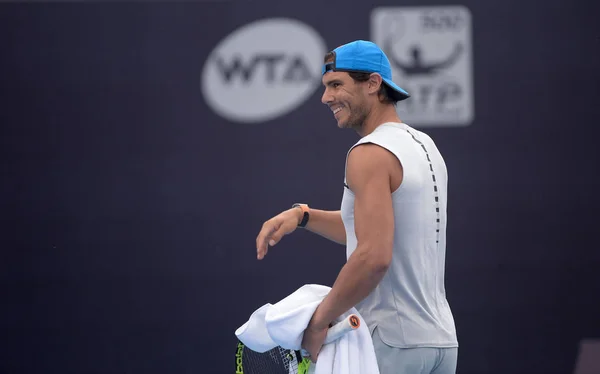 Rafael Nadal Espagne Participe Une Séance Entraînement Pour Tournoi Tennis — Photo