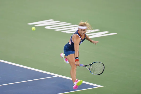 Dominika Cibulkova Slovakia Returns Shot Petra Kvitova Czech Republic Women — 图库照片