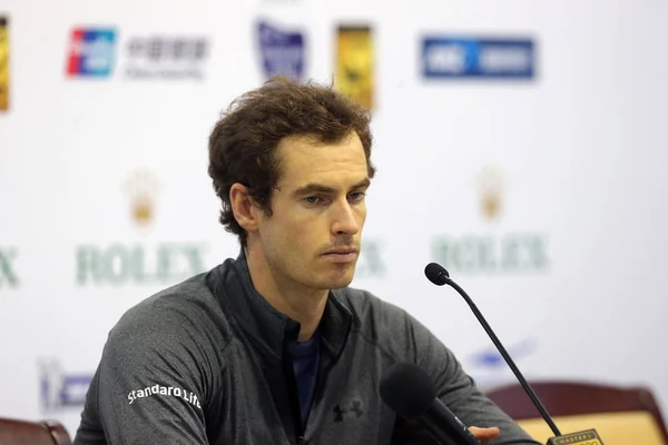 Andy Murray Storbritannien Deltar Presskonferens 2016 Shanghai Rolex Masters Tennisturneringen — Stockfoto