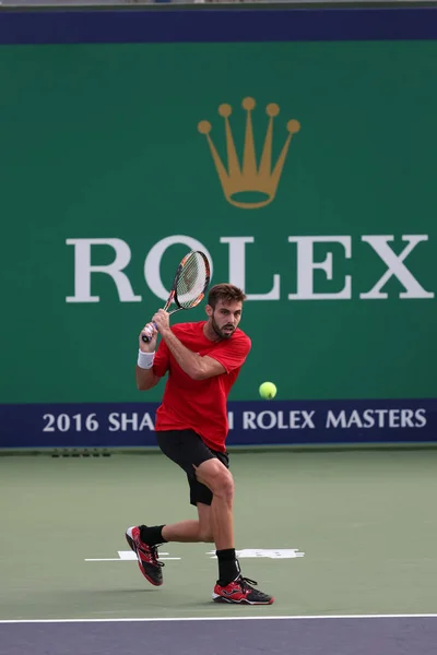 Marcel Granollers Spain Devolve Uma Foto Para Yuichi Sugita Japão — Fotografia de Stock