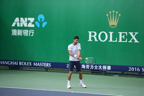 Novak Djokovic Serbia Participa Una Sesión Entrenamiento Para Torneo Tenis — Foto de Stock