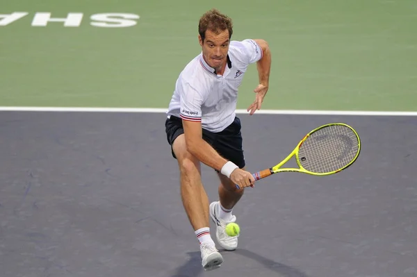 Richard Gasquet Frankrike Återvänder Ett Skott Till Grigor Dimitrov Tyskland — Stockfoto