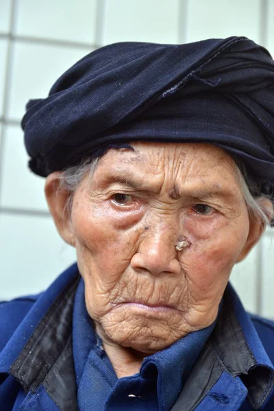 Суцин Самая Старая Женщина Мире Изображена Дома Округе Шуанлю Город — стоковое фото