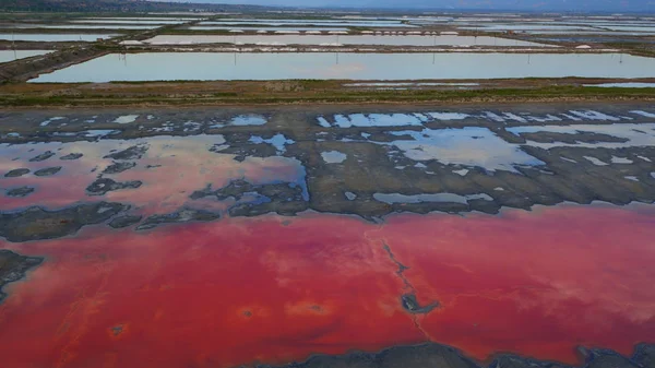 Vista Aérea Colorido Salt Lake Yuncheng Mundialmente Famoso Lago Sal — Fotografia de Stock