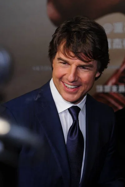 Amerykanin Aktor Tom Cruise Jest Przesłuchiwany Przypadku Premiera Jego Nowego — Zdjęcie stockowe