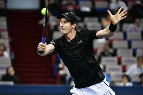 Andy Murray Gran Bretaña Devuelve Una Oportunidad Lucas Pouille Francia — Foto de Stock