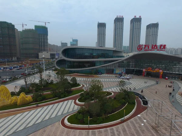 Letecký Pohled Wanda Mall Město Hefei Wanda Kulturní Turistiky Městě — Stock fotografie