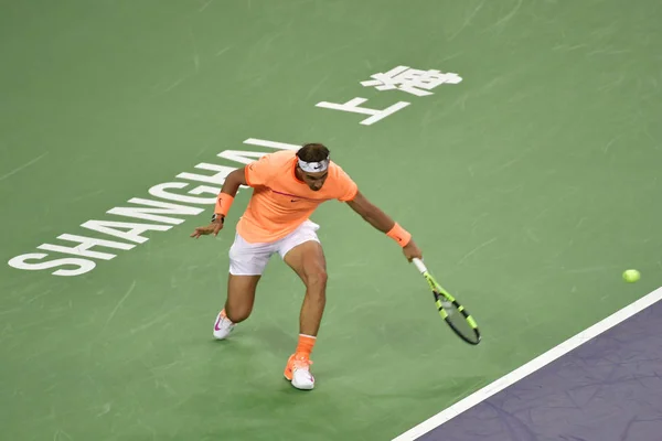Rafael Nadal Espagne Retourne Tir Viktor Troicki Serbie Dans Son — Photo