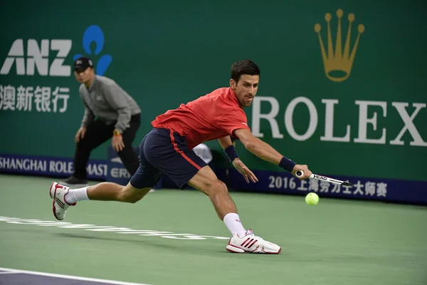 Novak Djokovic Sérvia Retorna Fabio Fognini Itália Sua Segunda Partida — Fotografia de Stock