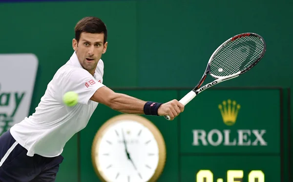 Novak Djokovic Sérvia Retorna Vasek Pospisil Canadá Terceira Rodada Simples — Fotografia de Stock