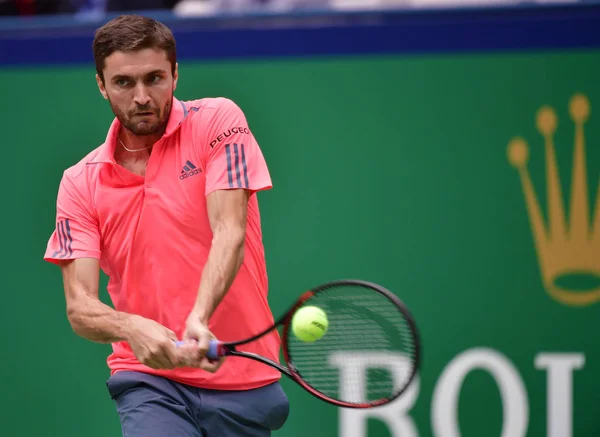 Gilles Simon Francia Devuelve Una Oportunidad China Partido Individual Masculino —  Fotos de Stock