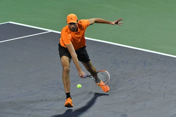 Ivo Karlovic Croatie Retourne Tir Vasek Pospisil Canada Dans Son — Photo