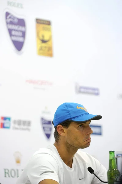 Rafael Nadal España Asiste Una Conferencia Prensa Tras Ser Derrotado — Foto de Stock