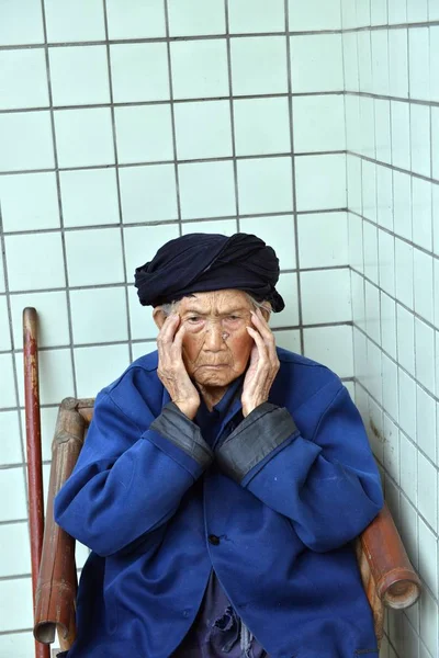 Suqing Który Był Najstarszą Kobietą Świecie Jest Zdjęciu Domu Hrabstwie — Zdjęcie stockowe