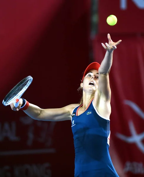 Alize Cornet Capet Serveert Tegen Venus Williams Van Verenigde Staten — Stockfoto