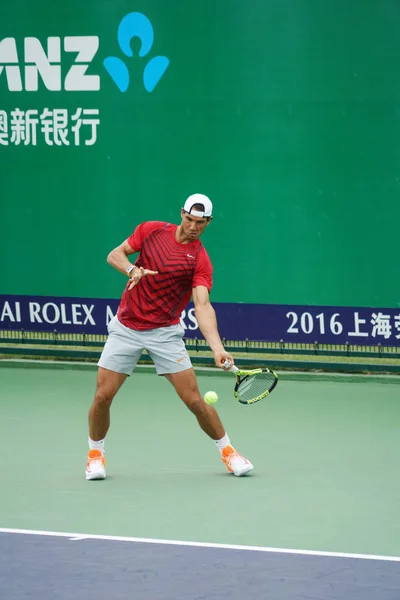 Španělský Tenisový Hvězda Rafael Nadal Účastní Tréninku Během 2016 Shanghai — Stock fotografie