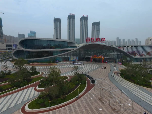 Luftaufnahme Des Einkaufszentrums Der Stadt Des Kulturtourismus Der Ostchinesischen Provinz — Stockfoto