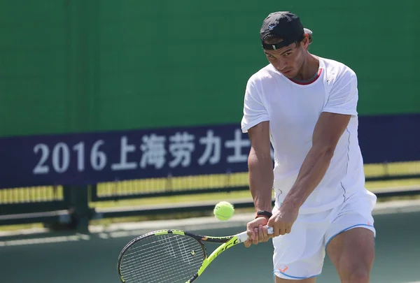 Rafael Nadal Espanha Participa Uma Sessão Treinamento Para Torneio Tênis — Fotografia de Stock