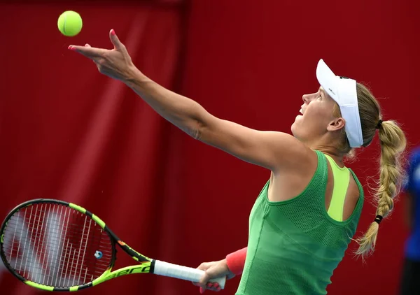 Caroline Wozniacki Danimarka Karşı Kristina Mladenovic Fransa Nın Kendi Bayanlar — Stok fotoğraf