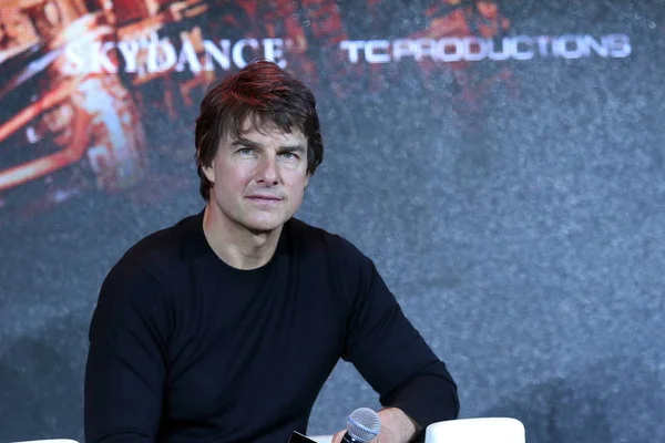 American Actor Tom Cruise Attends Press Conference Promote His New — Stock Photo, Image