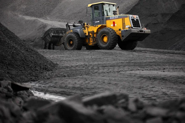Cargador Ruedas Acumula Carbón Coalyard Ciudad Huaibei Provincia Anhui Este — Foto de Stock