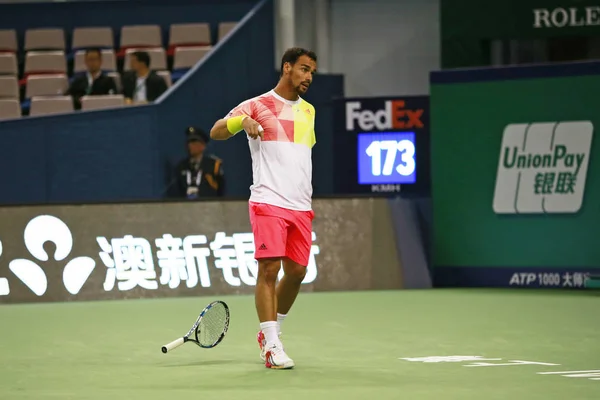 Fabio Fognini Itália Lança Sua Raquete Depois Ser Derrotado Por — Fotografia de Stock