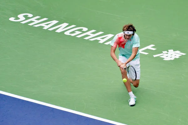 Alexander Zverev Aus Deutschland Gibt Beim Shanghai Rolex Masters Tennisturnier — Stockfoto