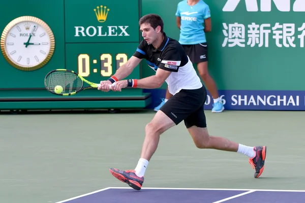 Federico Delbonis Van Argentinië Weer Een Schot Kyle Edmund Van — Stockfoto