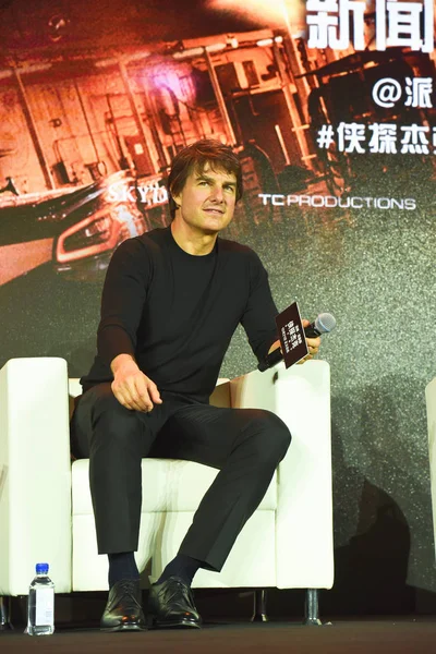 Amerikanischer Schauspieler Tom Cruise Nimmt Einer Pressekonferenz Teil Seinen Neuen — Stockfoto