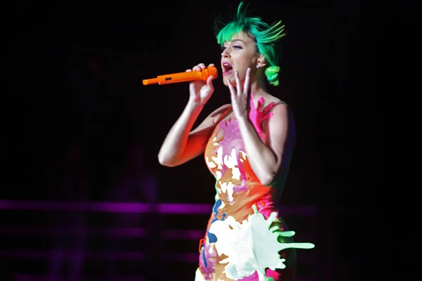 Cantante Estadounidense Katy Perry Actúa Concierto Guangzhou Prismatic World Tour — Foto de Stock