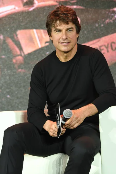 American Actor Tom Cruise Attends Press Conference Promote His New — Stock Photo, Image