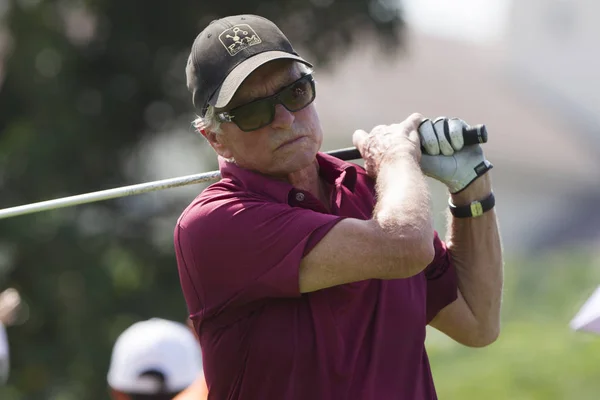 Attore Americano Michael Douglas Partecipa Torneo Golf Mission Hills World — Foto Stock