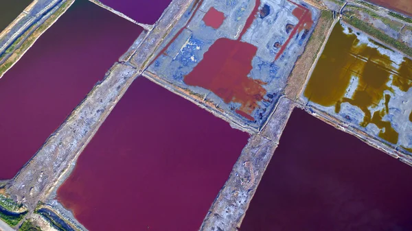 Aerial View Colorful Salt Lake Yuncheng World Famous Inland Salt — Stock Photo, Image