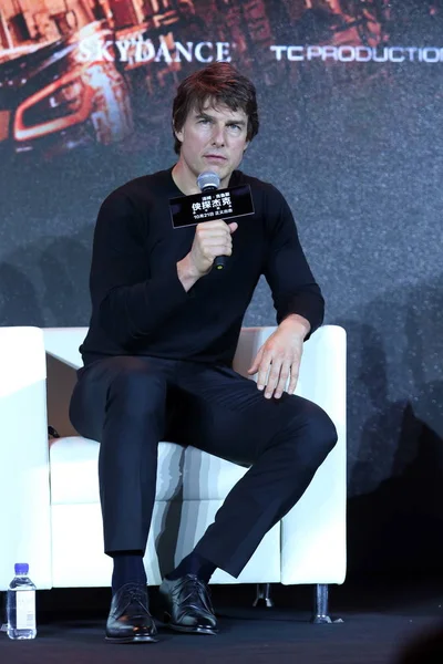 Actor Estadounidense Tom Cruise Asiste Una Conferencia Prensa Para Promocionar — Foto de Stock