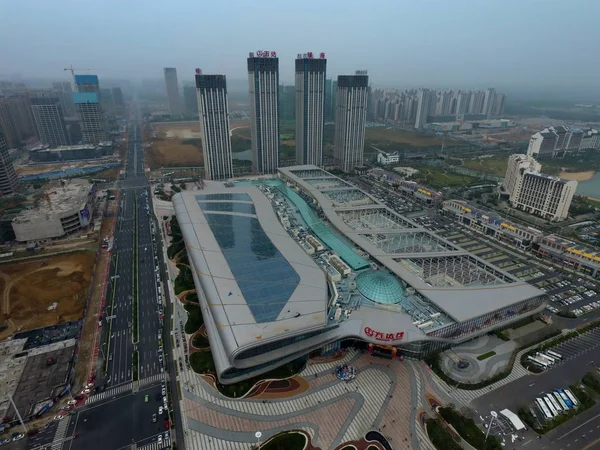 Luftaufnahme Des Einkaufszentrums Der Stadt Des Kulturtourismus Der Ostchinesischen Provinz — Stockfoto