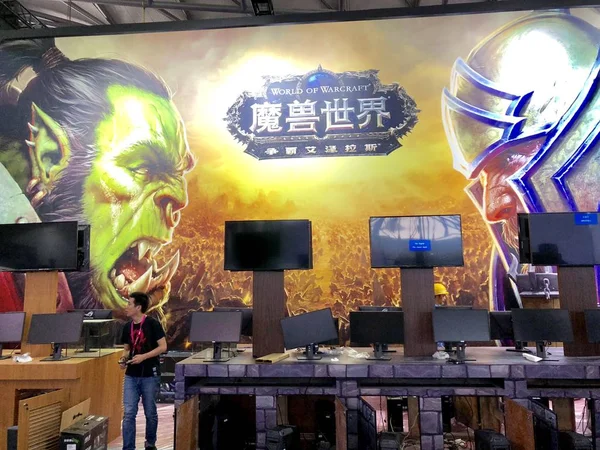 People Visit Stand World Warcraft Blizzard Entertainment 16Th China Digital — Stock Photo, Image