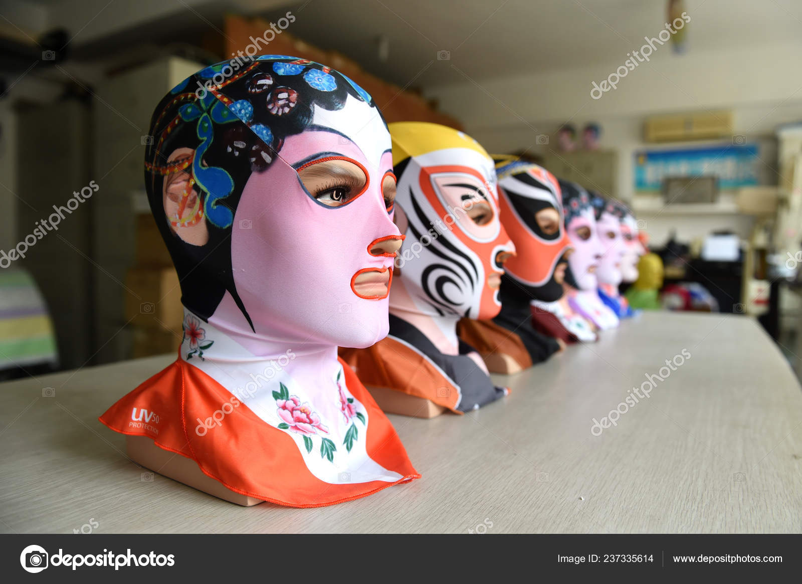 Facekini Masks Featuring Design Traditional Peking Opera Designed