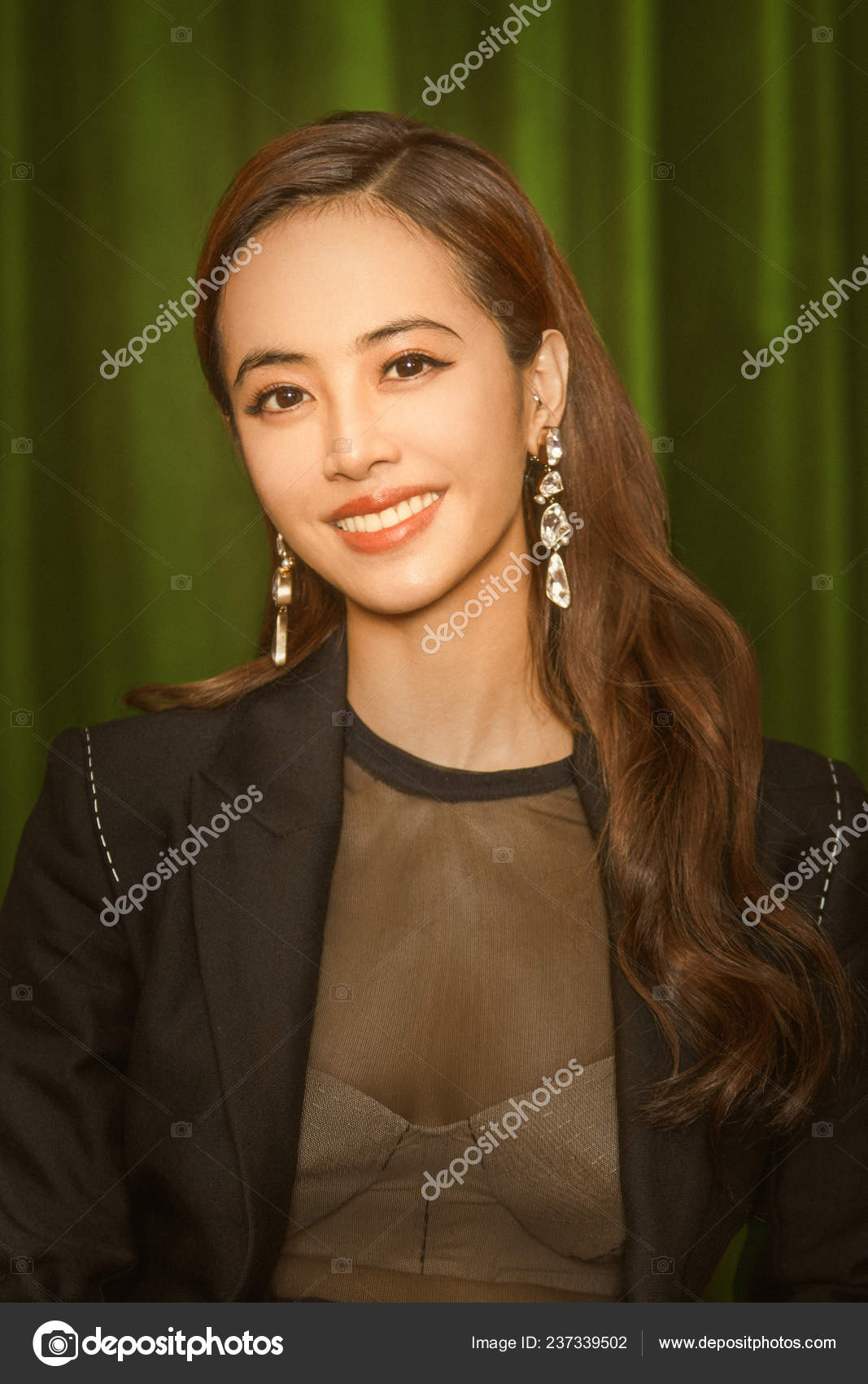 Cantor Taiwanês Jolin Tsai Posa Para Fotos Retratos Durante Uma — Foto