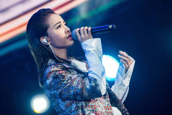 Tajvani Énekes Jolin Tsai Végrehajtja Egy Dob Esemény All Star — Stock Fotó