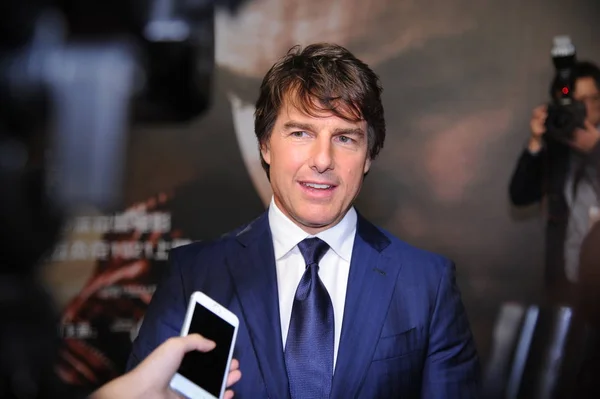 American Actor Tom Cruise Interviewed Premiere Event His New Movie — Stock Photo, Image