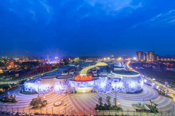 Vista Noturna Centro Comercial Wanda Cidade Turismo Cultural Nanchang Wanda — Fotografia de Stock