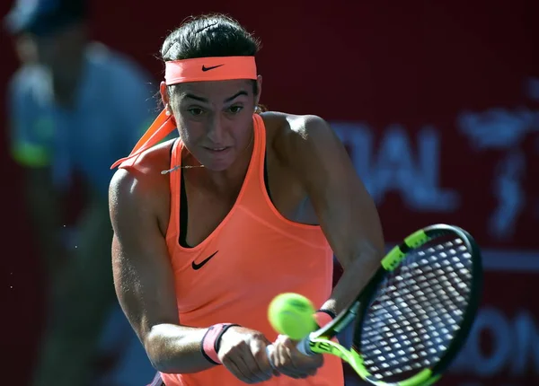 Caroline Garcia Aus Frankreich Trifft Ihrem Zweitrundenmatch Dameneinzel Während Des — Stockfoto