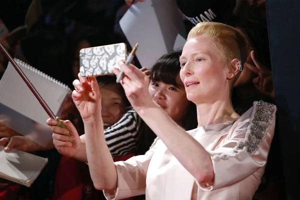 Die Britische Schauspielerin Tilda Swinton Bei Einer Premiere Ihres Neuen — Stockfoto