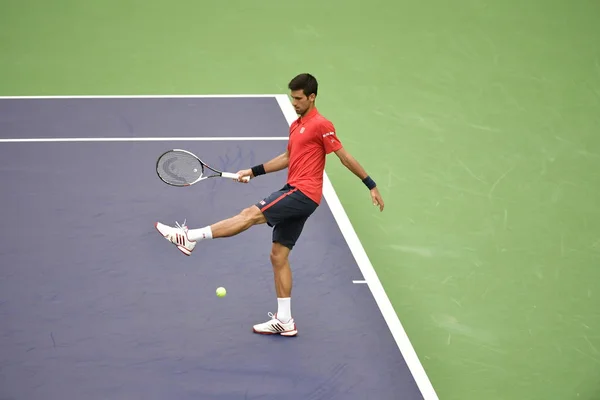 Novak Djokovic Serbiens Returnerar Ett Skott Att Mischa Zverev Tyskland — Stockfoto