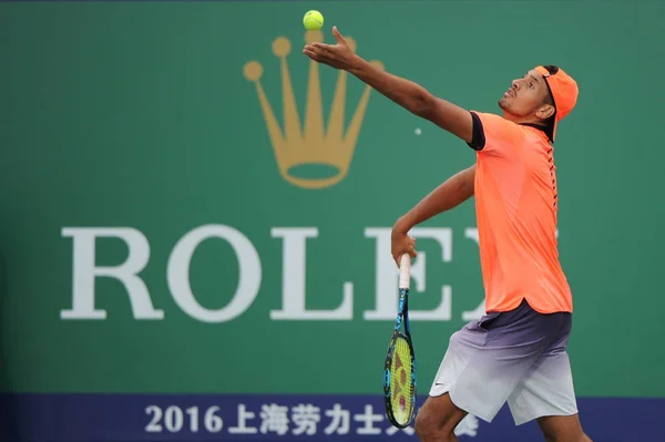 Nick Kyrgios Austrália Serve Contra Sam Querrey Dos Estados Unidos — Fotografia de Stock