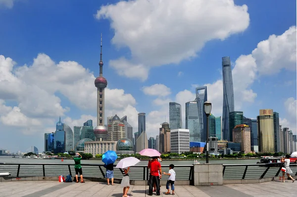 Huangpu River Cityscapes Lujiazui Financial District Oriental Pearl Tower Tallest — Stock Photo, Image